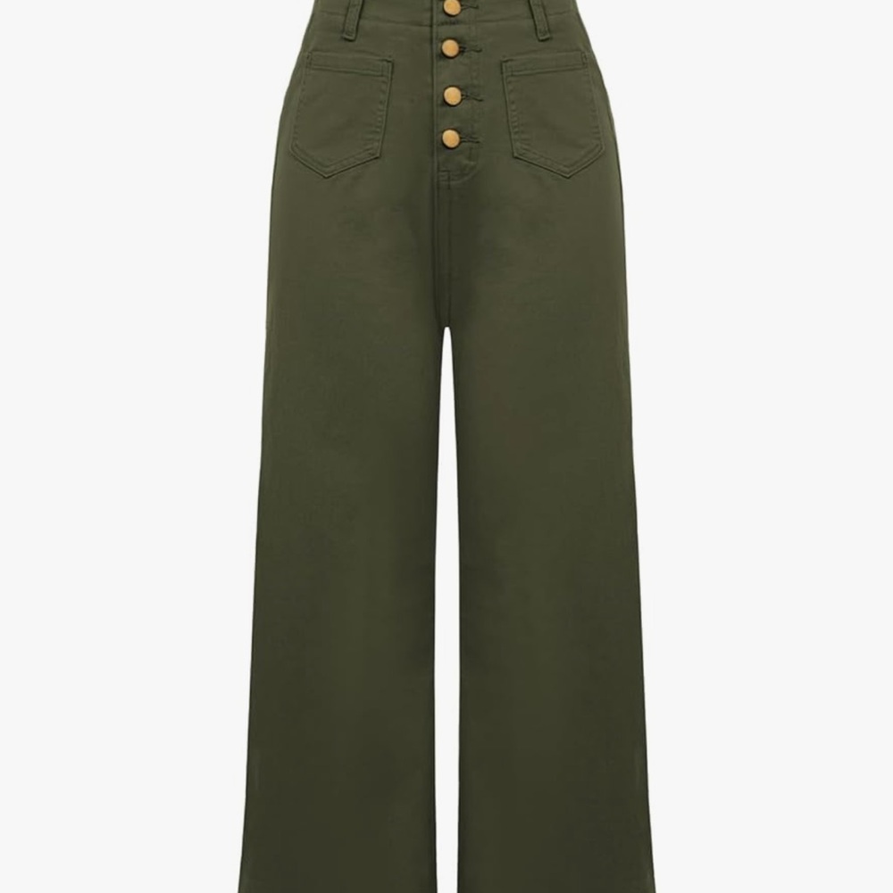 Wide Leg Olive Green Pants Size 12/14 GUC